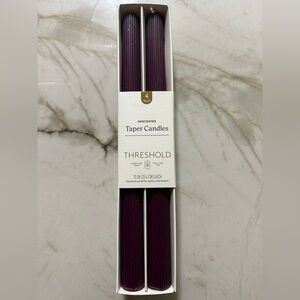 Threshold Deep Purple ribbed Taper Candles